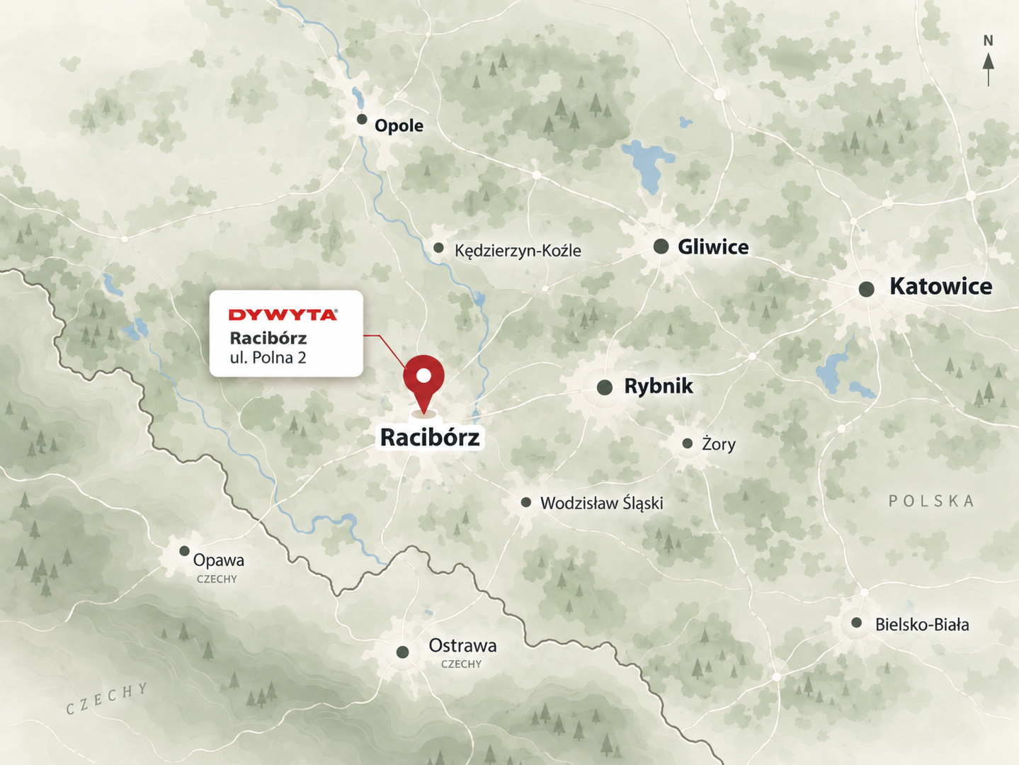 Salon DYWYTA Racibórz przy ul. Polnej 2 — zdjęcie sklepu